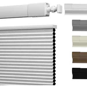 No Drill No Tools Cellular Shades Top Down Bottom Up Blackout Blinds for Windows Cordless Honeycomb Window Shades Easy to Install for Home,Blackout-White,28" W x 48" H
