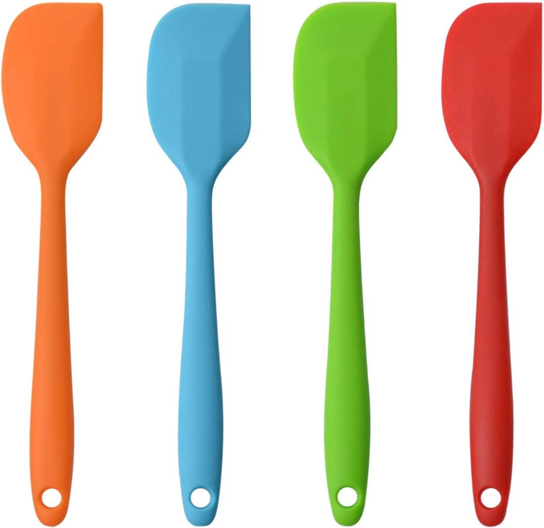 Silicone Spatulas, 11 inch Rubber Spatula Heat Resistant Seamless One Piece Design Non-Stick Flexible Scrapers Baking Mixing Tool (4 Piece) Silicone Spatulas, 11 inch Rubber Spatula Heat Resistant Seamless One Piece Design Non-Stick Flexible Scrapers Baking Mixing Tool (4 Piece)