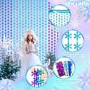 3 x ADLKGG Winter Wonderland Decorations, Frozen Birthday Party Backdrop, Blue Purple Snowflake Foil Fringe Curtain Tinsel Streamers Photo Booth Props for Christmas Baby Shower Home Decor, 3Pcs