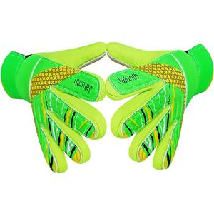 Jalunth Goalkeeper Goalie Soccer Gloves Kids Youth Goal Keeper Field Player Glove Boys Girls Embossed Anti-Slip Latex Palm Soft Pu Hand Back, Size 7 Suitable for 9-10 Years