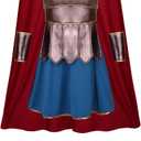 LMYOVE Roman Warrior Costume for Kids, Medieval Gladiator Costume Boy, Spartan Soldier Knight Costume for Halloween Role Play (XL(12-14Y), Blue and Red)