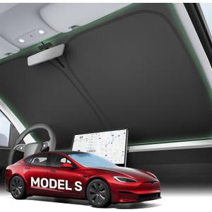 2025 Upgraded Zanch Car Front Windshield Sun Shade- Ultimate UV Protection & Heat Reduction|OEM Design|Innovative No Light Leakage Technology|4-Layer Protection|Fit for Tesla Model S (2016-2025) 2025 Upgraded Zanch Car Front Windshield Sun Shade- Ultimate UV Protection & Heat Reduction|OEM Design|Innovative No Light Leakage Technology|4-Layer Protection|Fit for Tesla Model S (2016-2025)
