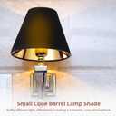12 Pcs Small Lamp Shades, Clip-on Black Fabric Lamp Shades with Golden Plastic Lining, Chandelier Lamp Barrels, Elegant Lighting Covers for Bedside Table Lamps, Floor Lamps, Wall Lamps