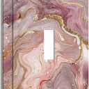 Pink Gold Marble Luxury Ombre Texture 1 Gang Modern Abstract Light Switch Covers Single Toggle Wall Plate Decorative Switchcover Electrical Switchplate Bathroom Bedroom Decor