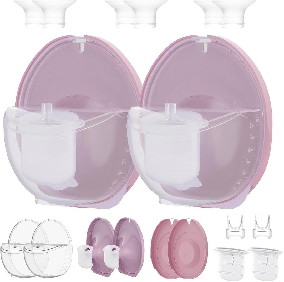 Two Complete Sets Compatible with Momcozy M6 Breast Pump Replacement Parts (24mm Two Complete Sets with 17/19/21mm Flanges) Incomplete Silicone Diaphragm Installation May Cause Leaking