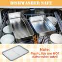 6 Pack Cheese Bacon Container for Refrigerator - Bacon Keeper for Refrigerator Airtight with Lids - 304 Stainless Steel Deli Meat Containers for Fridge - Stackable Fridge Organizer Fruit Storage