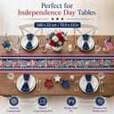 2 x 4th of July Table Runner, Patriotic Floral Stars Table Runner for Memorial Day and Independence Day, Farmhouse Dining Table Decor for Home Kitchen Party, 13 x 72 Inch