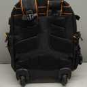 Tool Backpack Bag With Wheel, Heavy Duty Rolling Tool Backpack Hvac On Wheel Tool Bag For Men, For Electrician Construction Work Jobsite, Large Tool Organizer Men With Molded Base & Combination Lock