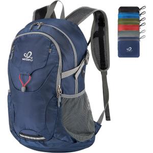WATERFLY Lightweight Packable Hiking Backpack: 30L Foldable Travel Daypack Ultralight Camping Day Pack for Woman Man Dark Blue