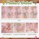 Pink Floral Table Runner 10ft Embroidery Tulle Spring Wildflower Table Runner Seasonal Summer Butterfly Kitchen Dining Gauze Decoration for Wedding Baby Shower Birthday Party (1 Pcs)