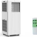 GarveeTech 8,000 BTU Portable Air Conditioner, 3 in-1 AC/Dehumidifier/Fan for 350 sq ft, 45 dB Quiet, 24H Timer & Remote, Window Kit & Wheels Included – White