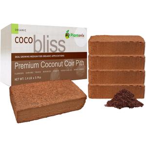 Coco Coir 650gm Bricks (5-Pack) - Organic Coco Coir for Plants & Gardening - OMRI-Listed Cocopeat for Garden Soil, Seed Starter Soil, & Mulch - Organic Coconut Bricks - Coconut Fiber Potting Mix Coco Coir 650gm Bricks (5-Pack) - Organic Coco Coir for Plants & Gardening - OMRI-Listed Cocopeat for Garden Soil, Seed Starter Soil, & Mulch - Organic Coconut Bricks - Coconut Fiber Potting Mix