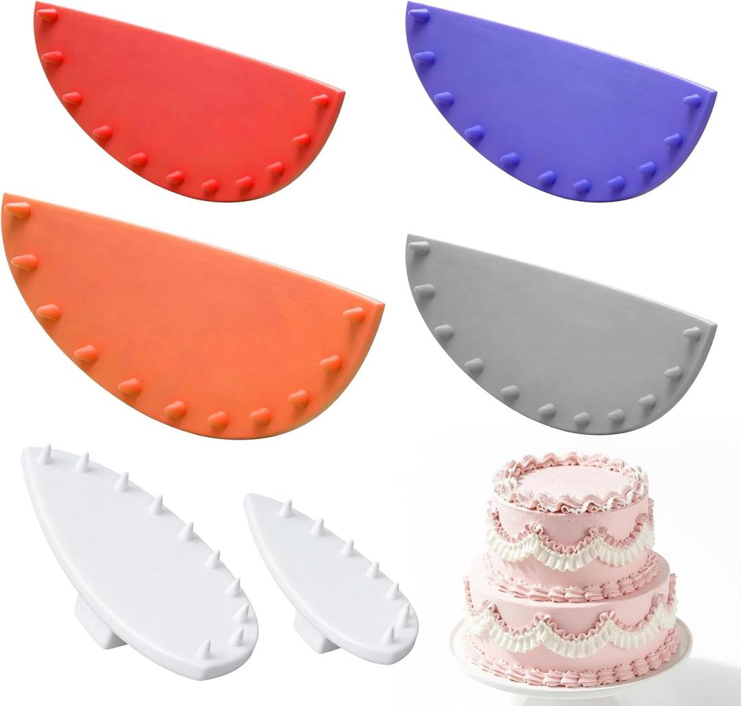 Hushee 6 Pcs Cake Arch Guide Tool Cake Decoration Tools Swag Marker Tool Piping Guide Multiple Sizes Arc Ruler Convenient for Controlling Size and Position for Cakes Piping Beginners and Bakers