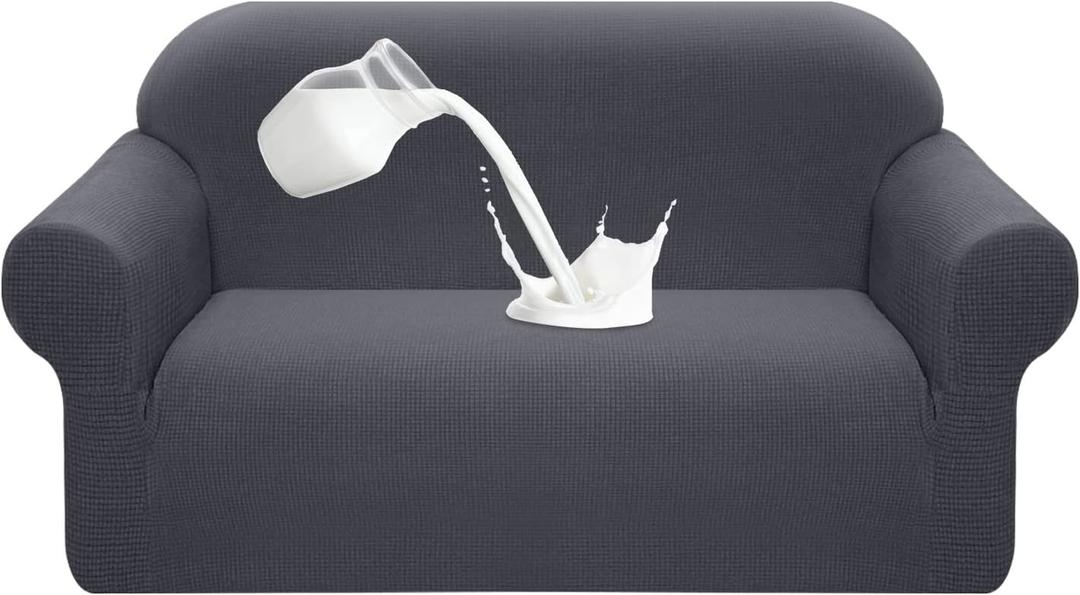 Granbest Premium Waterproof Sofa Cover High Stretch Couch Slipcover Super Soft Fabric Couch Cover (Gray, Medium) (Grey)