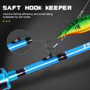 Sougayilang Fishing Pole, 2PC Spinning Rod with EVA and Cork Handle Grip, Baitcasting Rod for Freshwater Fishing Rod-Blue-5.9ft-Casting