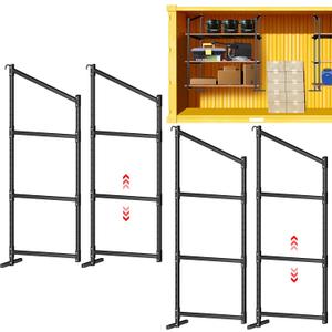 4 Pack Shipping Container Shelving Bracket, 3-Tier Shipping Container Shelf with Adjustable Height, Suitable for Heavy Duty Trailer Containers (22" D x 58" H), 22"D x 58"H x [Width]