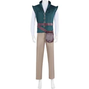 4Pcs Adult Prince Green Costume Renaissance Prince Vest Shirt Pants Bag Halloween Cosplay Outfit (XX-Large)