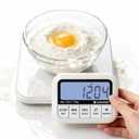Digital Kitchen Food Scale 33lb-Detachable LCD Display,1g/0.1oz Precise Electronic Weight Scale for Baking, Tare/Hold/Timer Function, Glass Platform, Count Mode, Wall-Mount & Tilt Stand