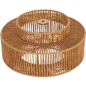 Rattan Lamp Shade Handwoven Rope Pendant Light Fixture for Home Restaurant Cafe Minimalist Unique Textures Versatile Replacement Shade for Floor Hanging Lamps