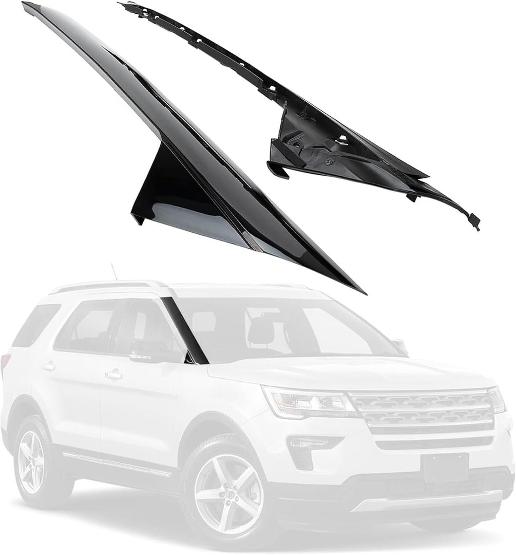 Windshield Trim Panel A Pillar Molding Kit Fit for Ford Explorer 2011-2019 Sport 4 Door Replaces BB5Z-7803144-AA BB5Z7803144AA BB5Z-7803136-BA 926-451 BB5Z-7803144-BA(Right Passenger Side)