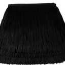 HEARTWISH Fringe Trim Lace Polyerter Fibre Tassel 6 inch Wide 10 Yards Long for Clothes Accessories and Latin Wedding Dress and DIY Lamp Shade Decoration Black White Red (Black)