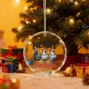 ZOFGUO Chicken Christmas Ornament, Funny Santa Chicken Clear Christmas Ornaments Decorations, Farm Xmas Hen Rooster Holiday Decorative Hanging Glass Ornament for Xmas Tree Car Holiday Decor