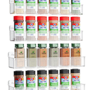 Nieifi Spice Rack Wall Mount, 4 Pack, Clear, Screw or Adhesive Installation, Spice Rack Organizer for Your Kitchen Cabinet or Pantry Door