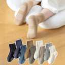 Toddler Grip Socks Non Slip Crew Socks Cute Seamless Cotton Socks for Baby Boys Girls Infants Kids 9 Pairs 2-3Y