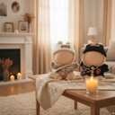 Clothes Outfits for 17cm Doll 6 Piece Set Crochet Hat Sweater Backpack Camera Cute Clothes Accessories Suit No Doll (Khaki,Black)