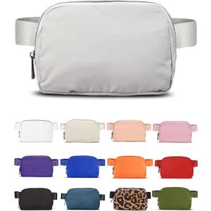 Fanny Pack Crossbody Bag Trendy Waterproof Small Sling Cross Body Purse for Women Men Fashion Waist Packs Mini Belt Pouch Chest Bum Hip Bag Lulu Dupes for Travel Vacation Running Ash