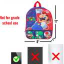 Super Mario Mini Backpack Set - Bundle with 11" Mini Backpack Plus Water Bottle, Stickers, and More | Super Mario Bros School Bag for Kids