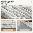 Soalmost 6x9 Abstract Area Rugs for Living Room 6 x 9 Washable Non Slip Low Pile Gray Rugs for Bedroom Dining Room Foldable Thin Blue Yellow