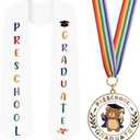 COCHIE Metal Graduation Medal with Graduation Honor Stole Sash, Grad Award Medals with Lightweight Neck Ribbon, Grad Gift Party Favor Supplies