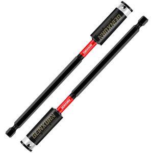 2PACK Impact Magnetic Screwdriver Bit Holders, 6Inches Extension Socket Drill Bit Holder S2 Alloy Steel Hex Shank Quick-Change Drill Bit Guide