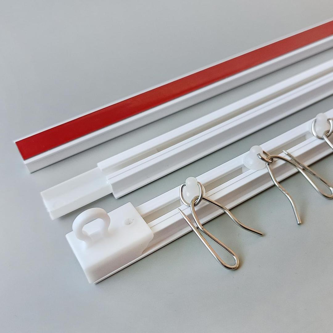 Ontrack Self Adhesive Curtain Track, Ceiling Track Set- No Drill, No Damage, Ceiling Mount, Adhesive Curtain Rod, Easy to install curtain rails (12FT/144IN)