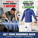 Automatic Ironing Machine, Portable Hands-Free Wrinkle Remover for Shirts & Pants, Gentle on All Fabrics, Ironing Machine Perfect for Apartments, Business Travel & Small Spaces