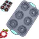 3 x Wreath Ice Mold for Holiday Cocktails, Flexible Silicone Mold for Wreath Ice Cubes, Soap & Chocolate, Donuts, Easy Release for Baking & DIY Crafts (Style-A)