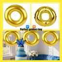 12pcs Gold Ring Birthday Party Balloons, 28in/71cm Large Foil Gold Ring Balloons for Birthday Baby Shower Cartoon Theme Party Carnival Room Decor Supplies