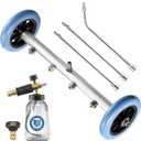 RIDGE WASHER Pressure Washer Undercarriage Cleaner, 16 Inch Undercarriage Washer with Foam Cannon, Under Car Cleaner with Straight Extension Wand, 4000 PSI