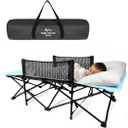 Toddler Cot Bed: Kids Travel Camping Bed, a Portable Folding Cot for Kids Great for Outdoors and Young Guests at Home. Comfortable Kids Sleeping Cot Easy to Store and Use (Light Blue)