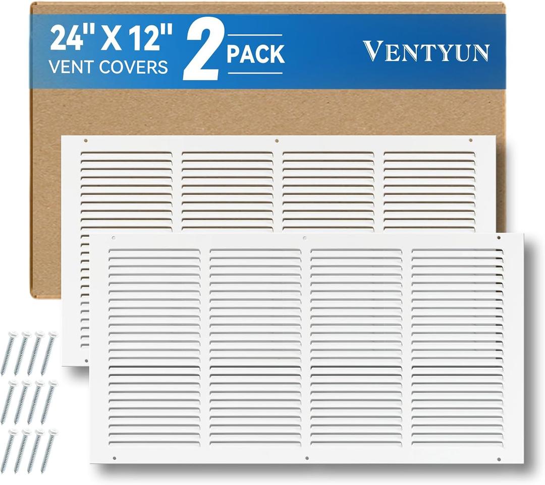 24"x12" 2Pack Return Air Vent Cover for Wall or Ceiling, 24x12 IN -2PCS
