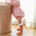 Infant Frilly Baby Girls Knee High Socks Newborn Thigh Lace Ruffle Long Socks Toddler Tights Stockings 6-12 Months