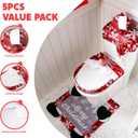 JOYIN 5 Pieces Christmas Theme Bathroom Decoration Set w/Toilet Seat Cover, Rugs, Tank Cover, Toilet Paper Box Cover and Santa Towel for Xmas Indoor Dcor, Party Favors (Gnome)