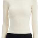 SUUKSESS Women Seamless Workout Long Sleeve Shirts Gym Athletic Running Yoga Tops (XL)