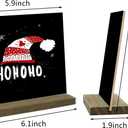 12 Pack Mini Tabletop Chalkboard Sign with Base Stand, 5 X 6 Inch Vintage Wooden, Ideal for Table Numbers, Food Signs, Message Boards, Party Decorations, Event Supplies