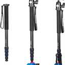 Koolehaoda Camera Aluminum Monopod with Three Feet Stand Support Base & K-09 Ballhead for DSLR Camera Canon Nikon. Extended Max Height 69-inch