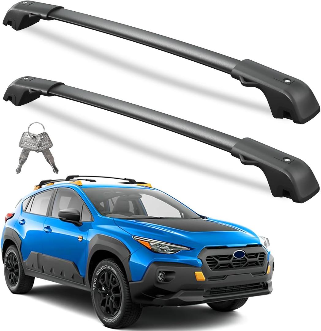 Wonderdriver 300lb Lockable Roof Rack Cross Bars Compatible with Subaru Crosstrek Wilderness 2024 2025 2026 with Raised Side Rails, Heavy Duty Aluminum Lockable Roof Rails Crossbars Rooftop Luggage