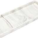 DNC Silicone Bathroom Vanity Tray for Counter, 11.8" Kitchen Sink Soap Tray for Dish Holder Dispenser Countertop Toilet Tank Decor Organizer