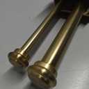Warm Gold Double Window Rods - 36-72", "Adjustable Dual Curtain Rods with End Cap Finials