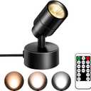 FZWLE 1 Pack Dimmable Spot Lights Indoor, Uplighting Indoor Spotlight with Timer and Remote, 3000K/4000K/5000K Adjustable LED Up Lights, Spot Lights Indoor Accent Uplighting for Plants
